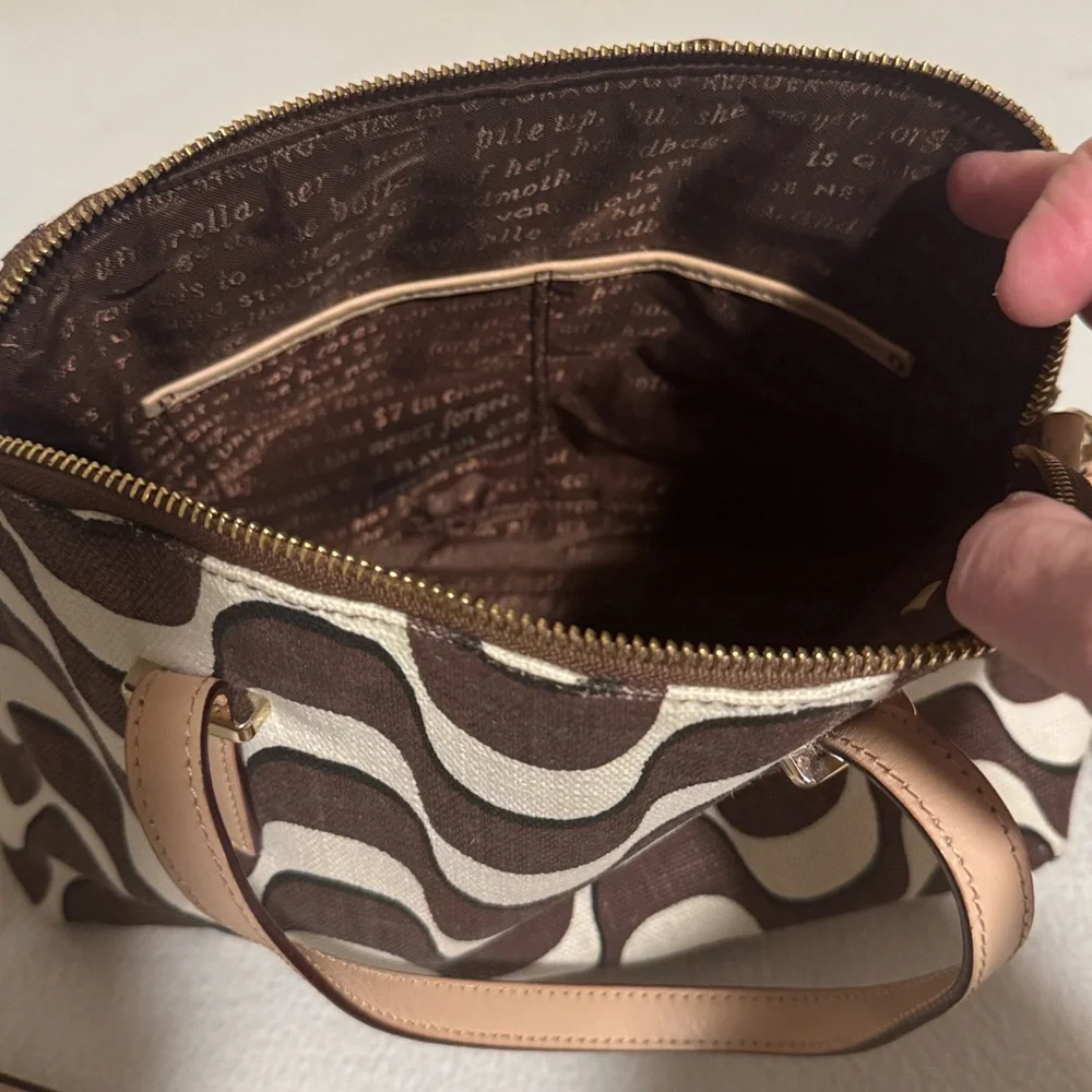 Kate Spade South Poplar Street Francis Wave Print Bow Satchel crossbody